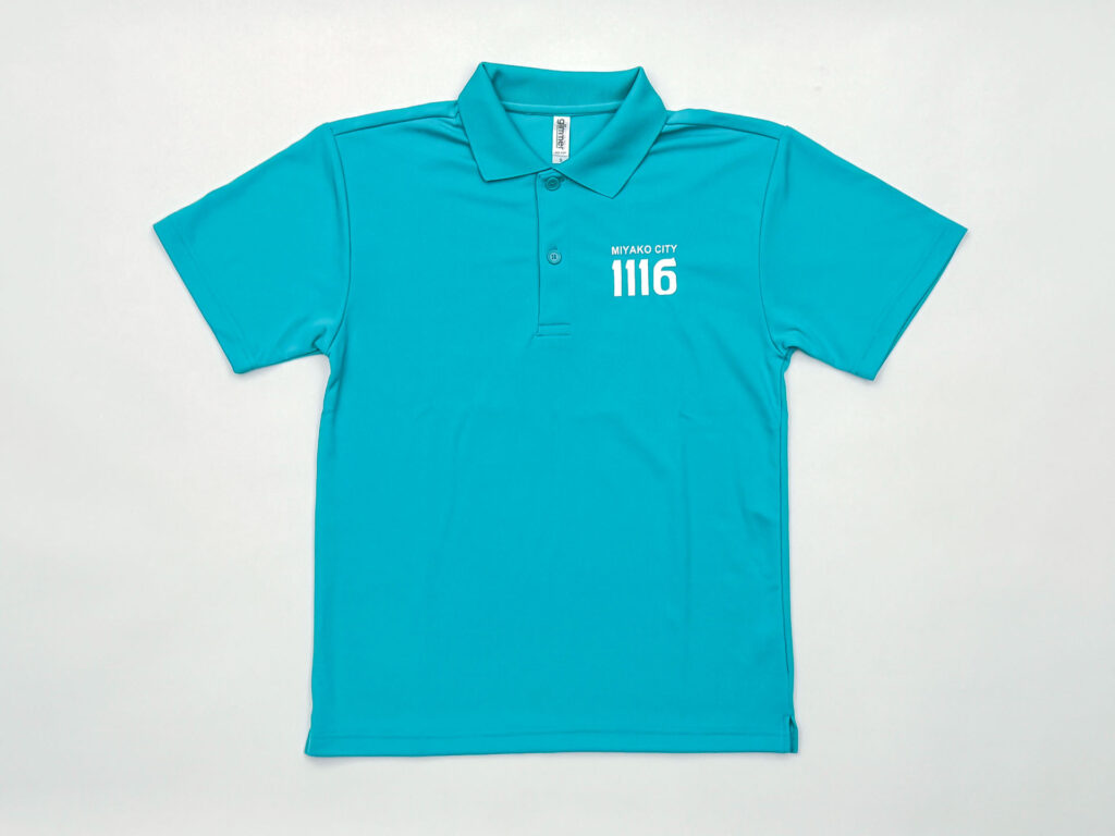 浄土ヶ浜いいイロポロシャツ（エターナルグリーンカラー）表面